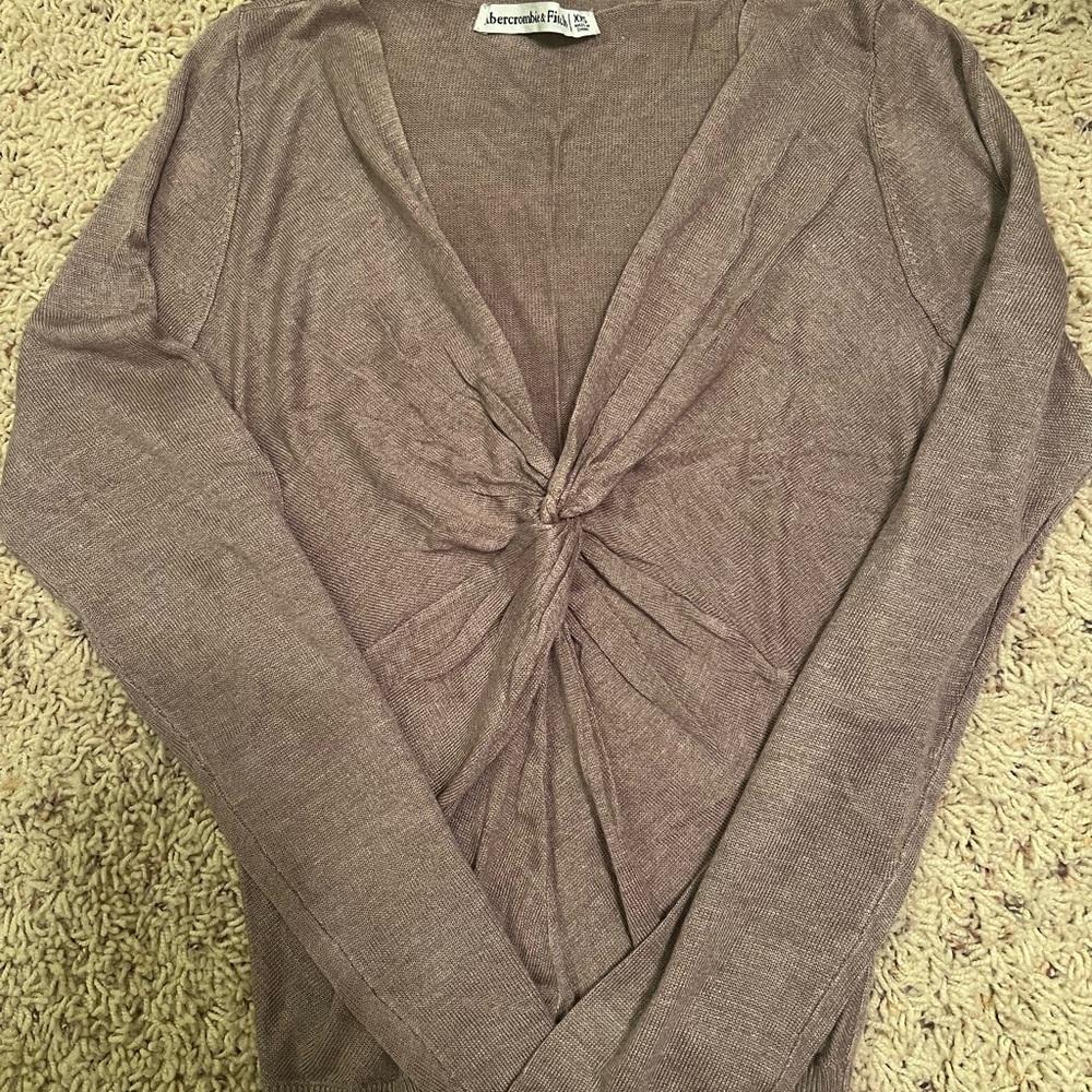 Abercrombie & Fitch Brown Knotted Sweater